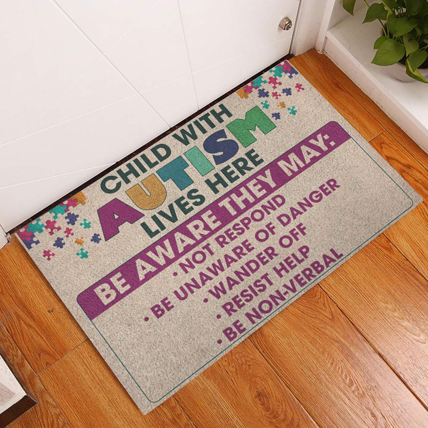 Child With Autism Lives Here Autism Doormat