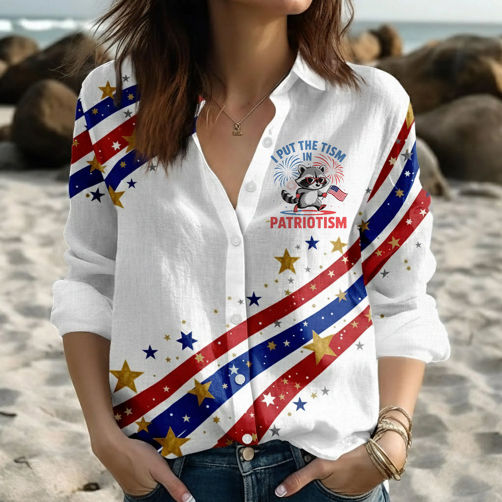 I Put The Tism In Patriotism Blouse Shirt
