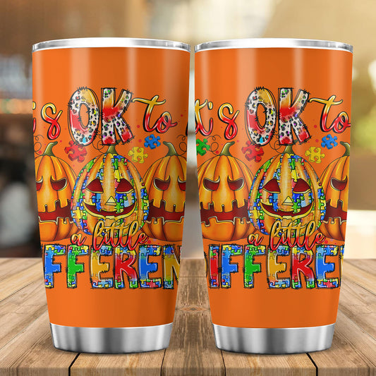 It's Ok Tobe A Little Different Autism Halloween Tumbler