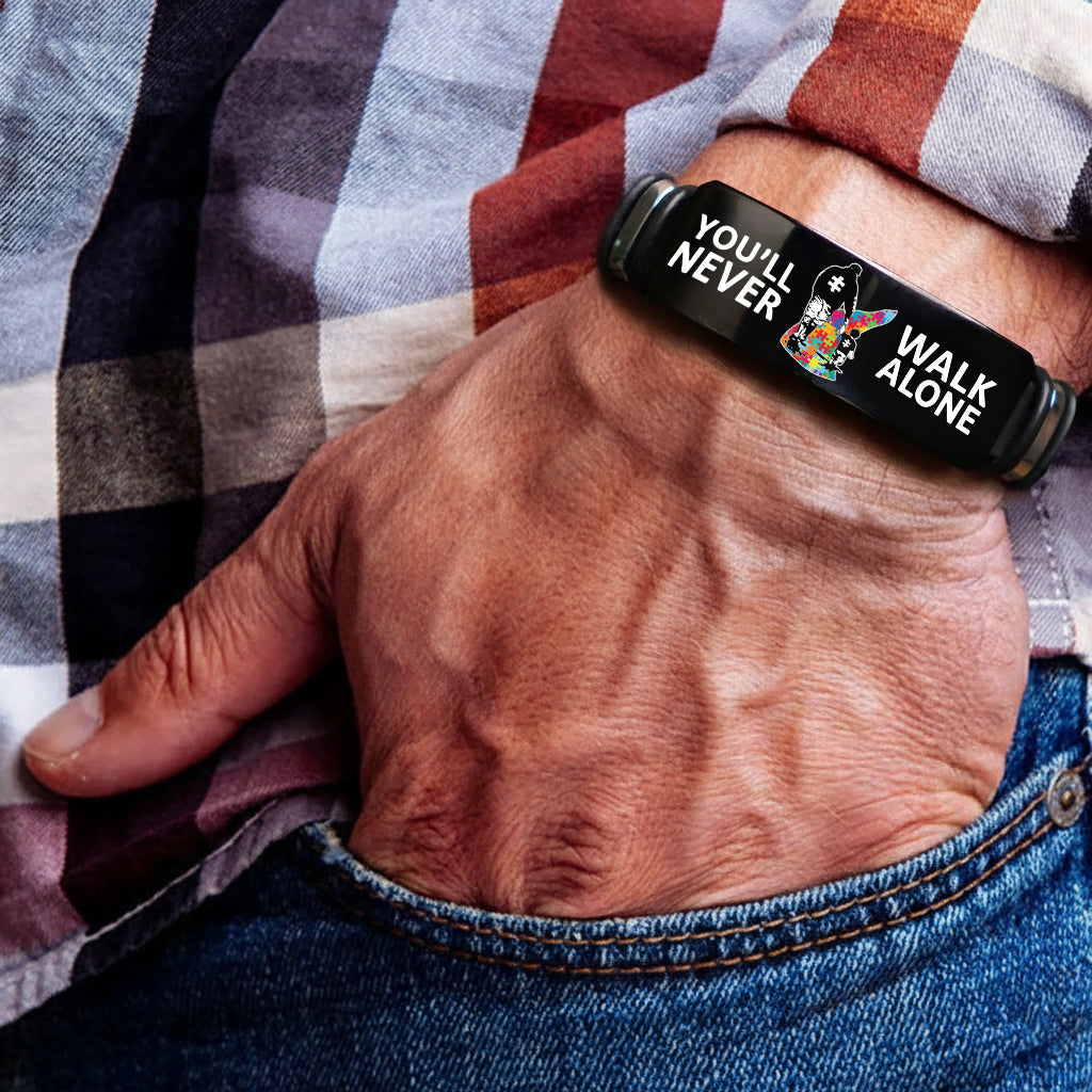 Autism DAD Bracelet, You Will Never Walk Alone, Father Day Gift, Gift for Dad Husband Grandpa