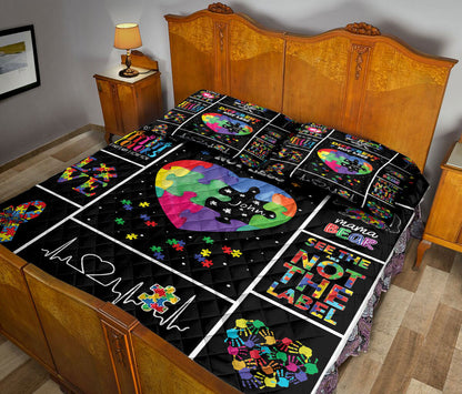 Autism Quilt Bedding Set : Autism Awareness Different Not Less