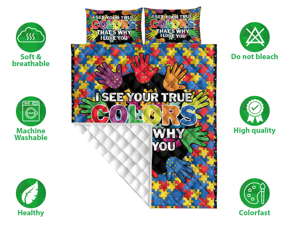 Autism Quilt Bedding Set : I See Your True Color