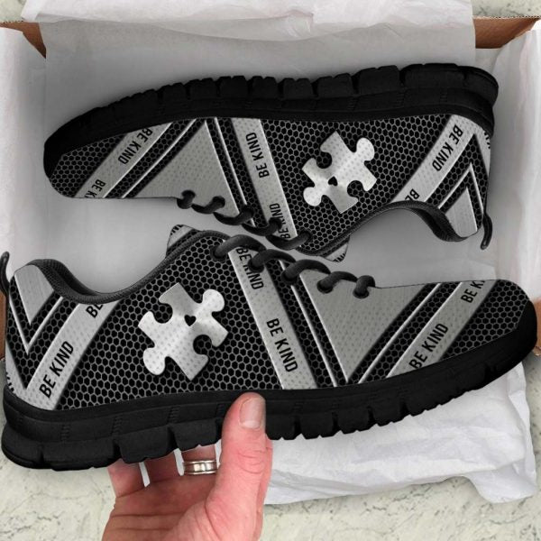 Autism Awareness Silver Autism Puzzle Piece Be Kind Fitness Sneakers Shoes