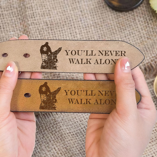 You Will Never Walk Alone Autism Leather Belt