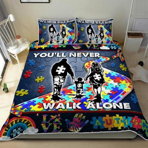 Autism Quilt Bedding Set : You Will Never Walk Alone