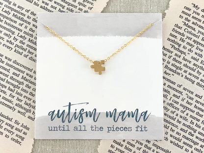 Autism Mama, Until All The Pieces Fit, Puzzle Piece Necklace