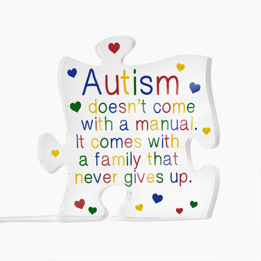 Autism Doesn't Come with a Manual Acrylic Puzzle Piece Plaque