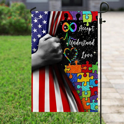 Accept Understand Love Autism Awareness Flag