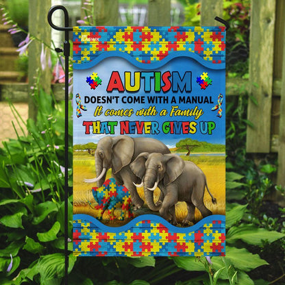 Elephant Family Autism Awareness Flag