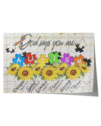 God Says You Are... Poster Motivated Gift for Autism Son