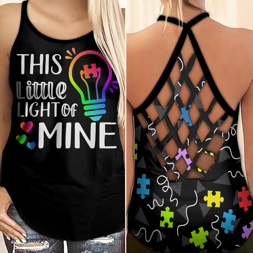 This Little Light Of Mine Autism Awareness Criss Cross Tank Top