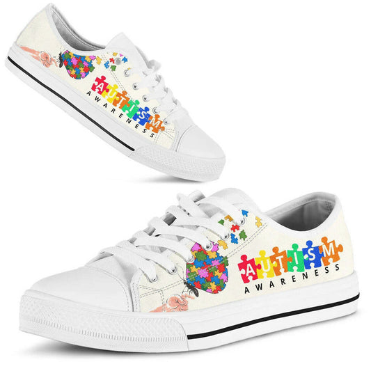 Butterfly Autism Awareness Low Top Shoes Sneaker