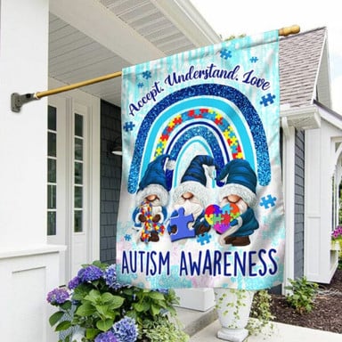 Autism Awareness Gnomes Accept Understand Love Autism Awareness Flag