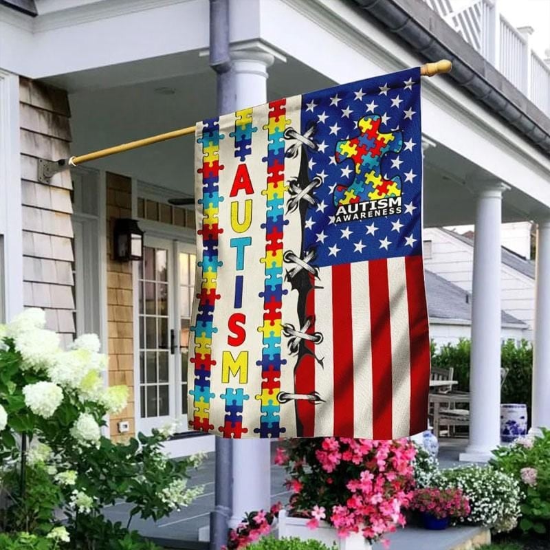 Puzzle Piece, Autism American Awareness Flag, House & Garden Flag