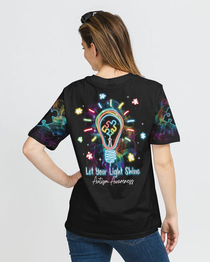 Let Your Light Shine Women's Autism Awareness Tshirt