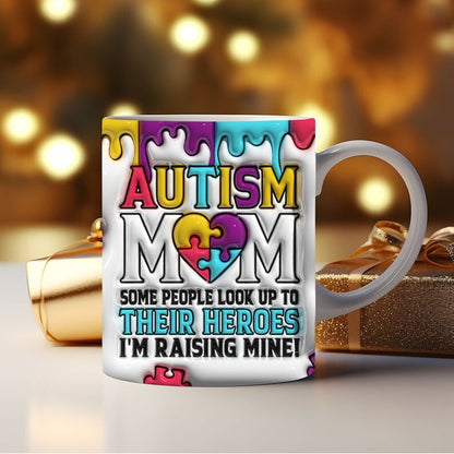 Autism Mom Inflated Mug Wrap, Be Kind Puffy Mug Wrap, Mom Life Autism Inflated