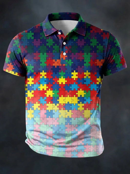 Autism Awareness Month Shirt Puzzle Piece Polo Shirt Autism Awareness Shirts For Men
