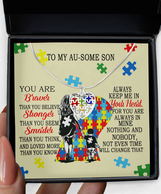 To My Au-some Son Autism Awareness Necklace