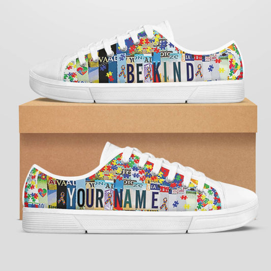 Autism Awareness Be Kind Shoes Sneakers- Personalized Name