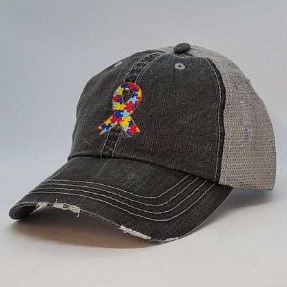 Autism Ribbon Embroidered Cap