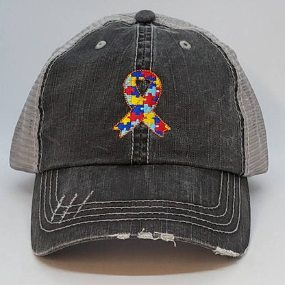 Autism Ribbon Embroidered Cap