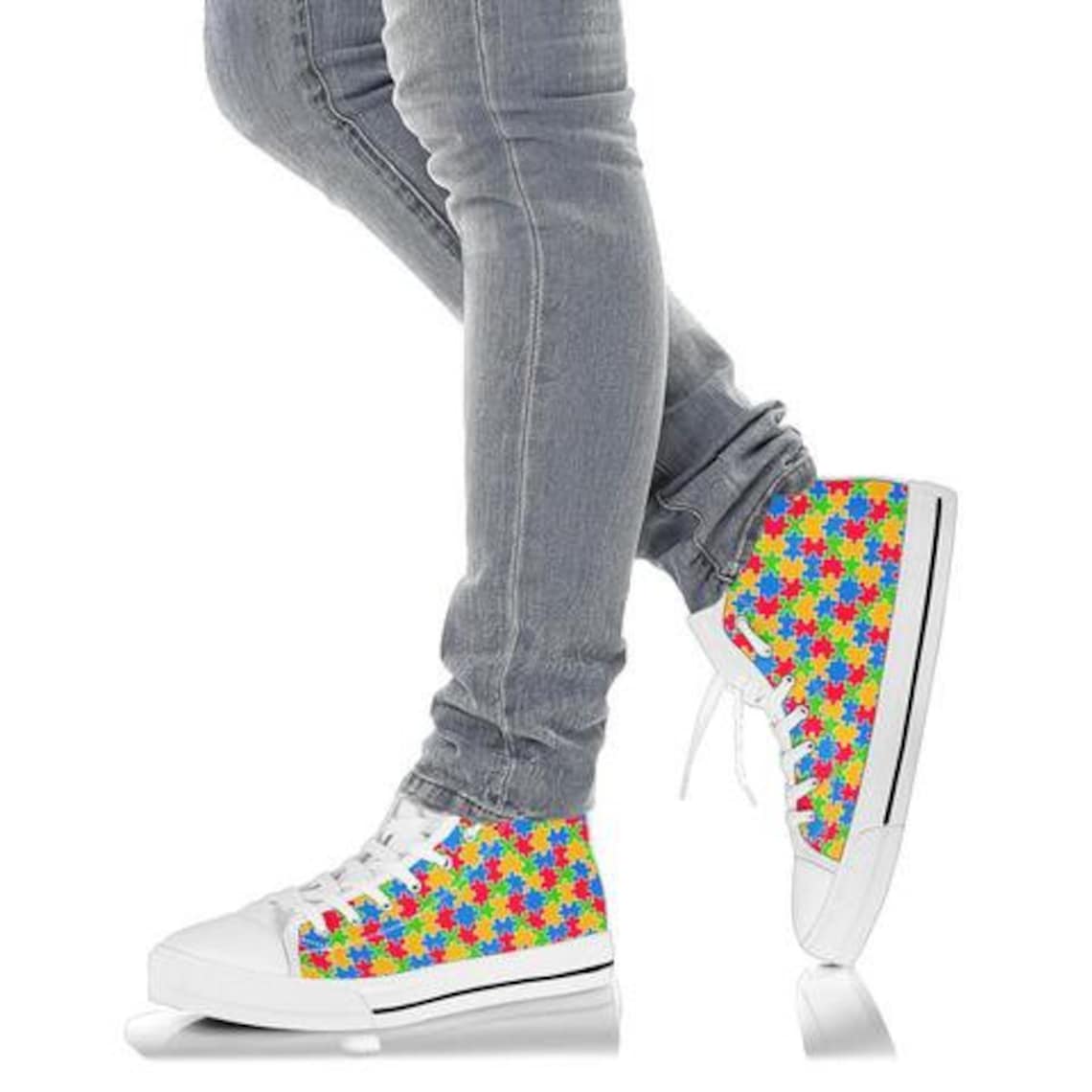 Autism Custom Name High Top Shoes Sneakers