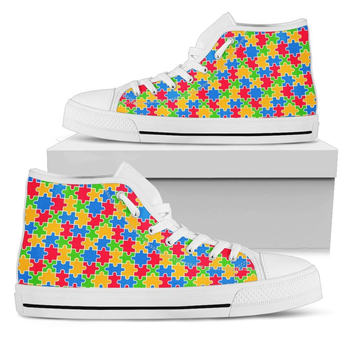 Autism Custom Name High Top Shoes Sneakers