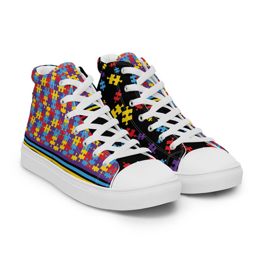 Autism Awareness Puzzle Color High Top Shoes