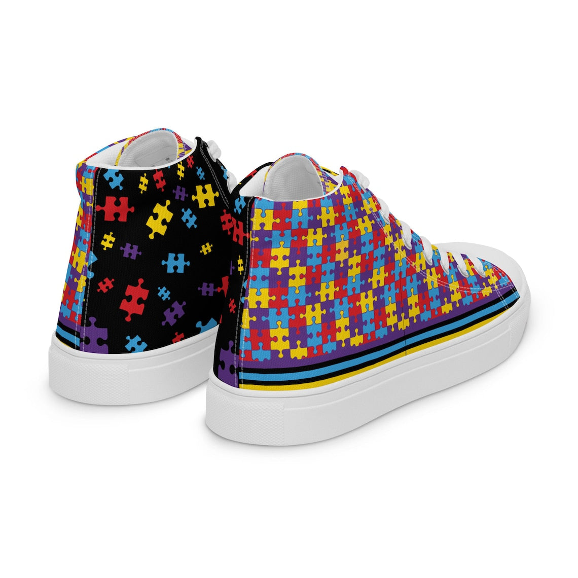 Autism Awareness Puzzle Color High Top Shoes