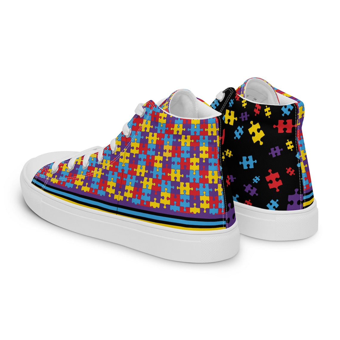 Autism Awareness Puzzle Color High Top Shoes