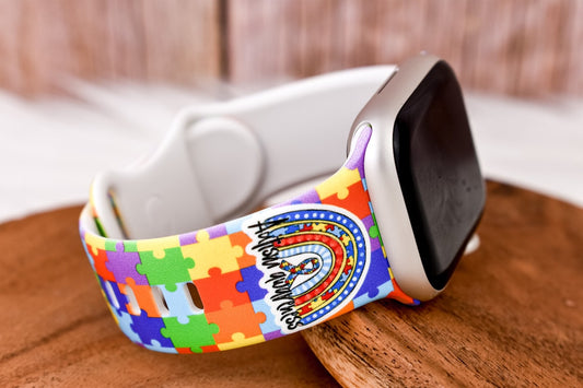 Autism Awareness Puzzle Silicone Watch Band