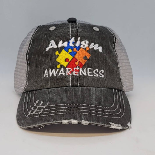 Autism Puzzle Piece Embroidered Cap