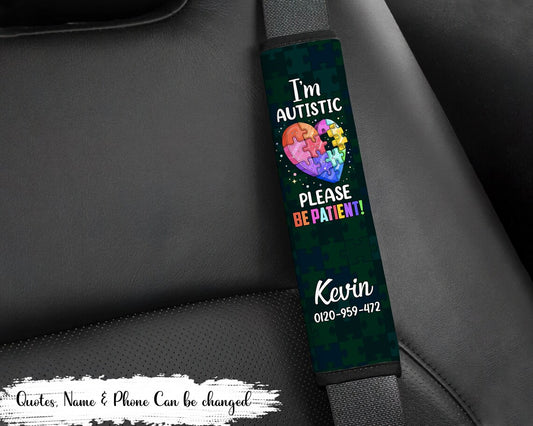 Personalized I am Autistic Seat Belt Cover, Be Kind, Autism Awareness