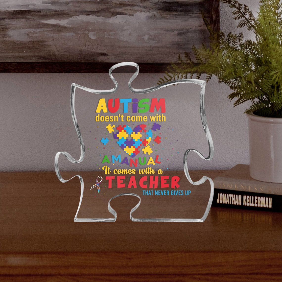 Autism Teacher Acrylic Puzzle, Autism Teacher Gift, Autism Doesn't Come With A Manual, Autism Awareness Day, Teacher Appreciation