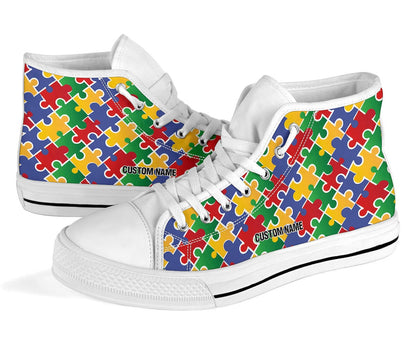 Autism Custom Name High Top Shoes