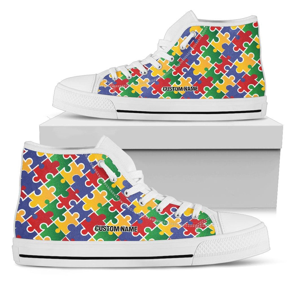 Autism Custom Name High Top Shoes