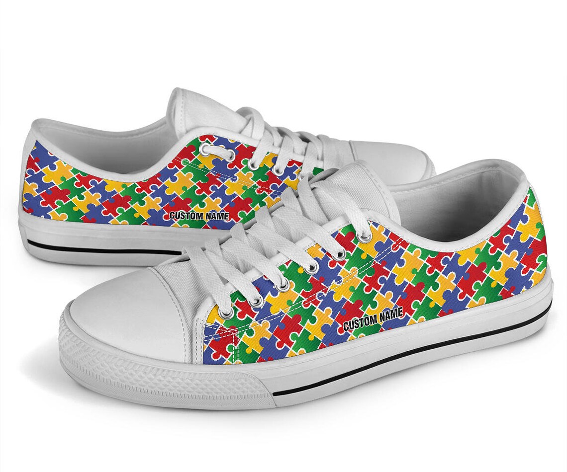 Autism Custom Name Low Top Shoes Sneaker