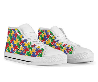 Autism Custom Name High Top Shoes