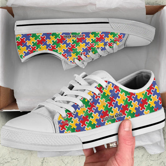 Autism Custom Name Low Top Shoes Sneaker