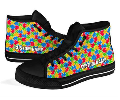 Autism Custom Name High Top Shoes Sneakers