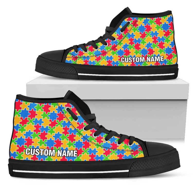 Autism Custom Name High Top Shoes Sneakers