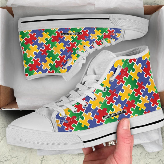 Autism Custom Name High Top Shoes