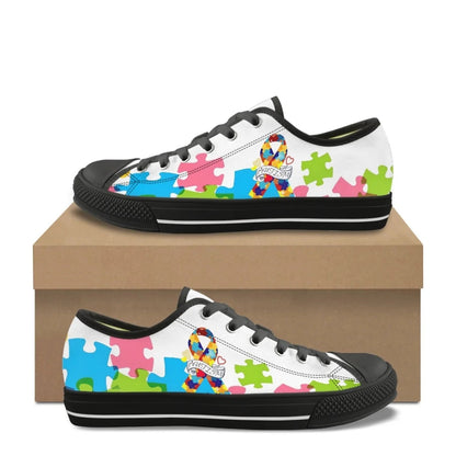 Autism Awareness Low Top Shoes Canvas Flat Shoes Comfort