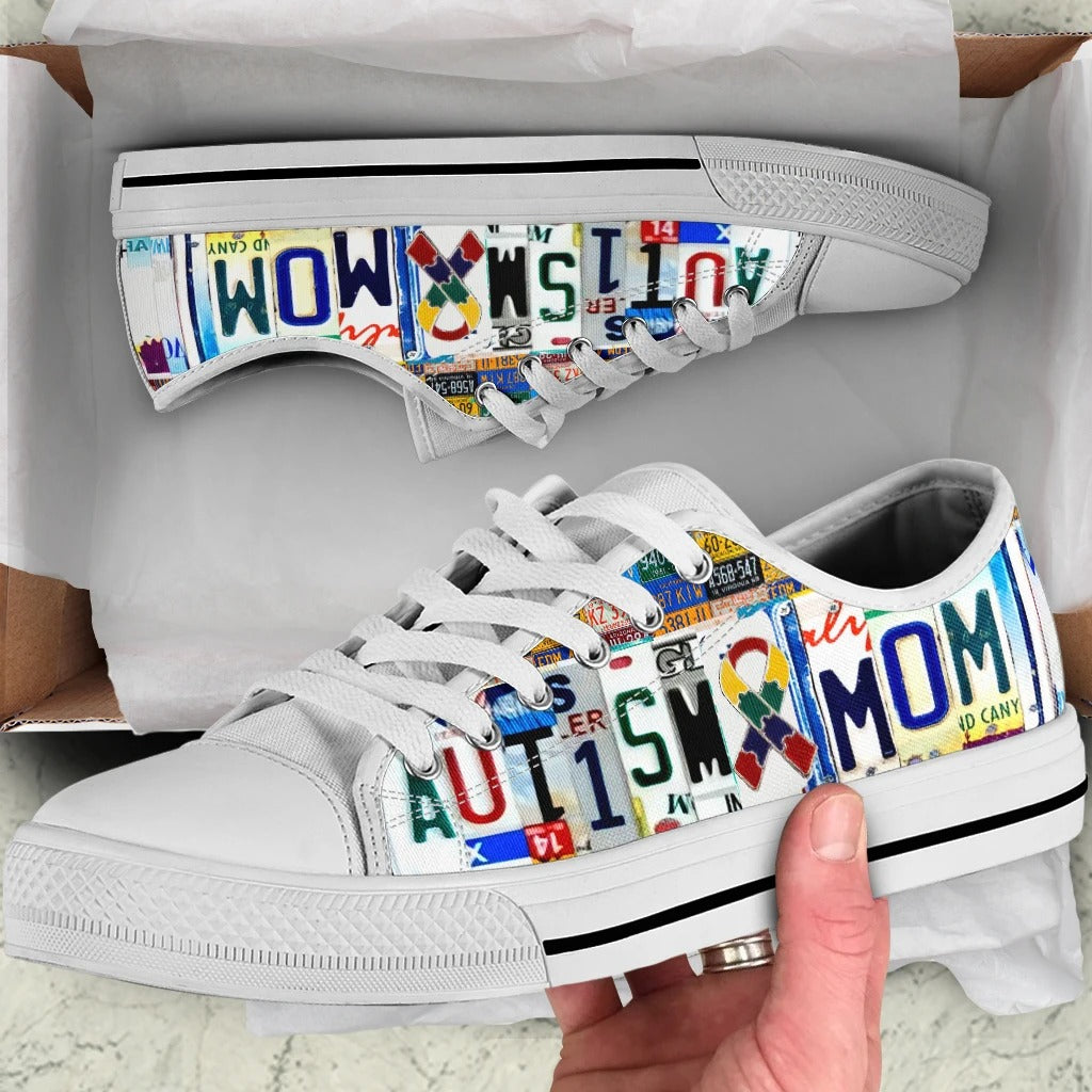 License Plate Autism Mom Women Canvas Shoes Low Top High Quality Sneakers for Girls Students