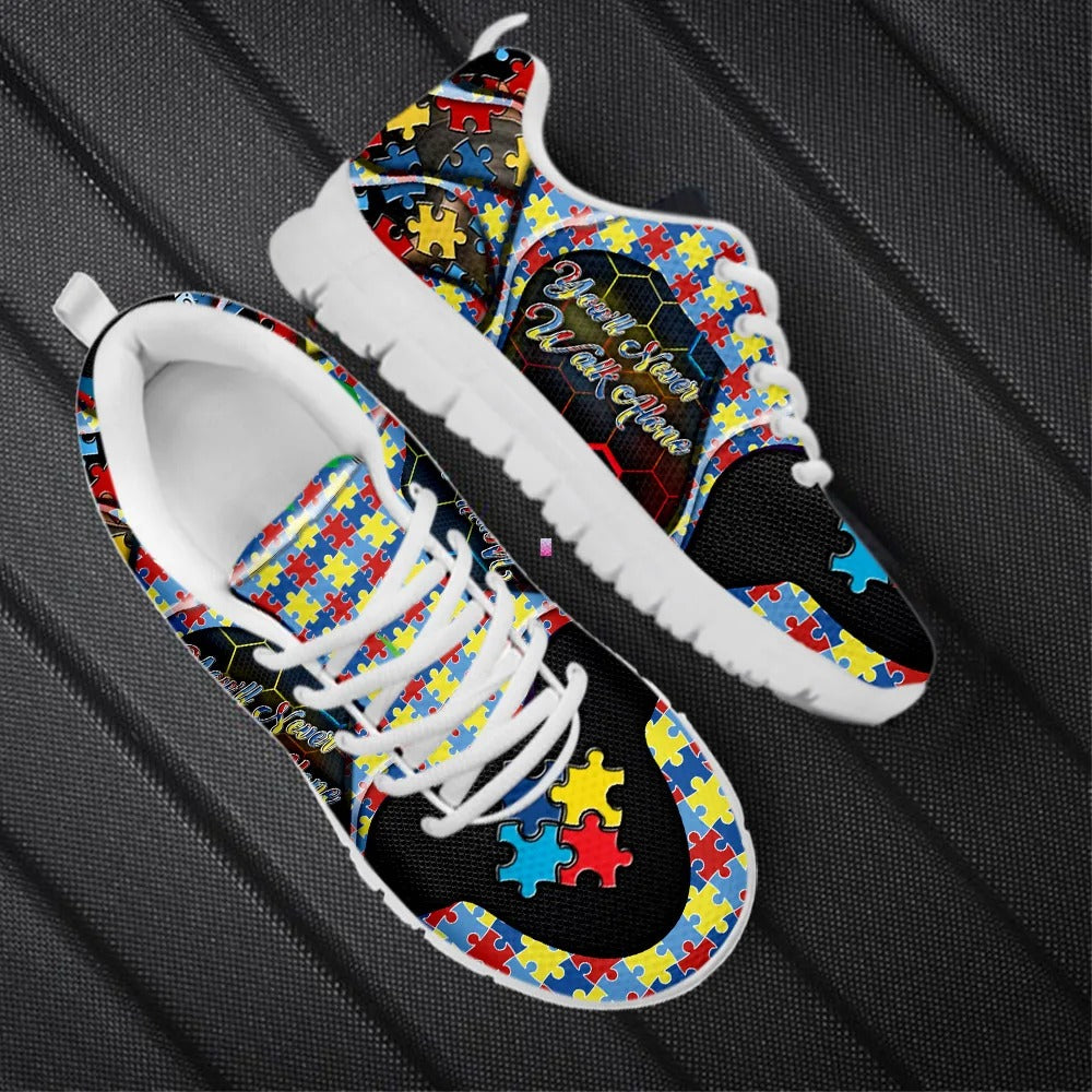 You Will Never Walk Alone Autism Awareness Fitness Sneakers Shoes