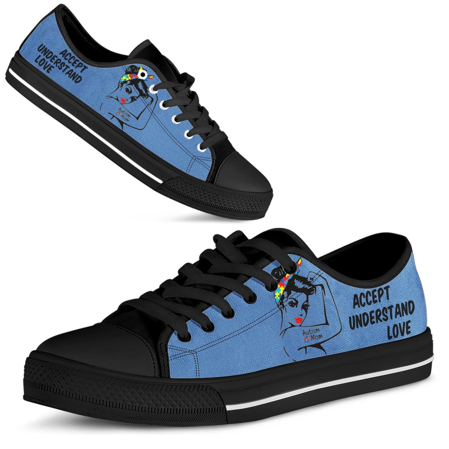 Strong Autism Mom Low Top Shoes Sneakers