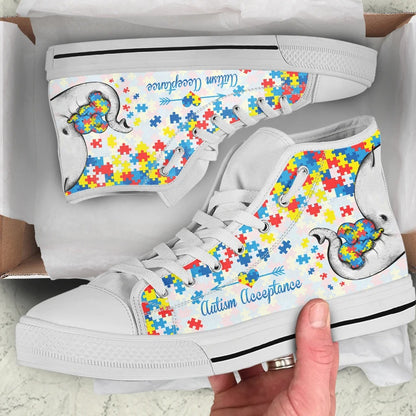 Elephant Autism Awareness High Top Shoes Sneakers