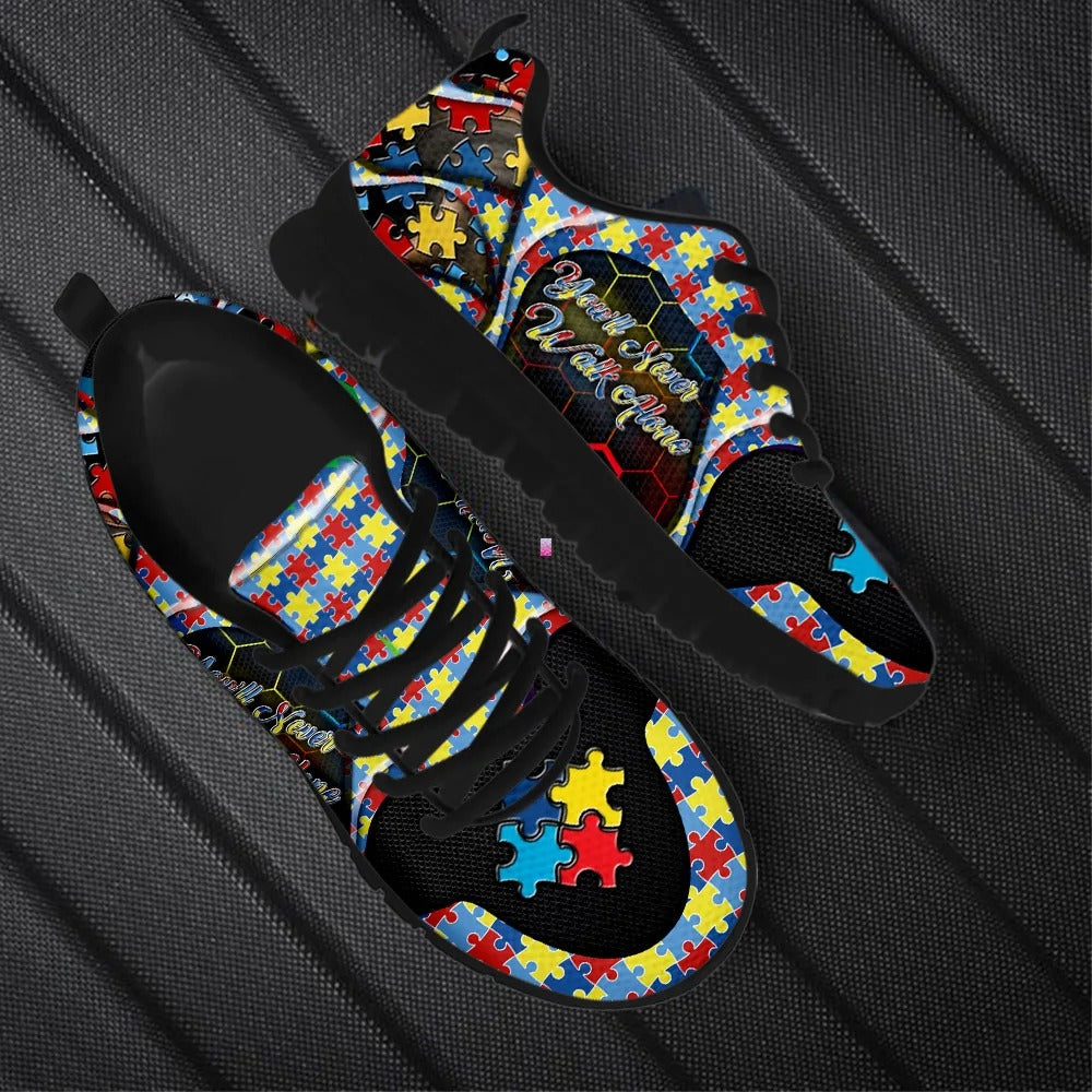 You Will Never Walk Alone Autism Awareness Fitness Sneakers Shoes