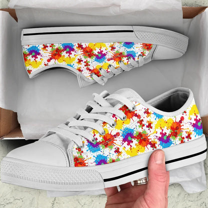 Rainbow Puzzle Autism Awareness Mom Shoes Sneakers