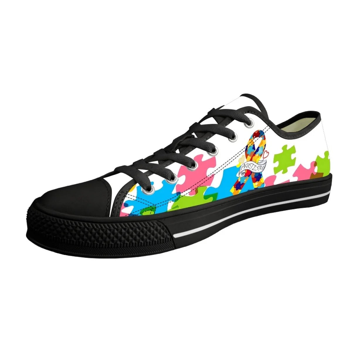 Autism Awareness Low Top Shoes Canvas Flat Shoes Comfort